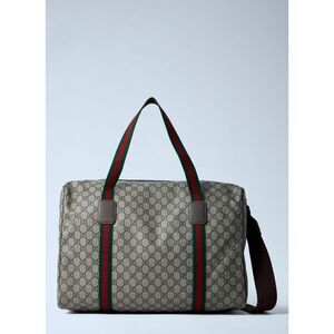 Gucci Men Medium Duffle Bag With Web Stripe